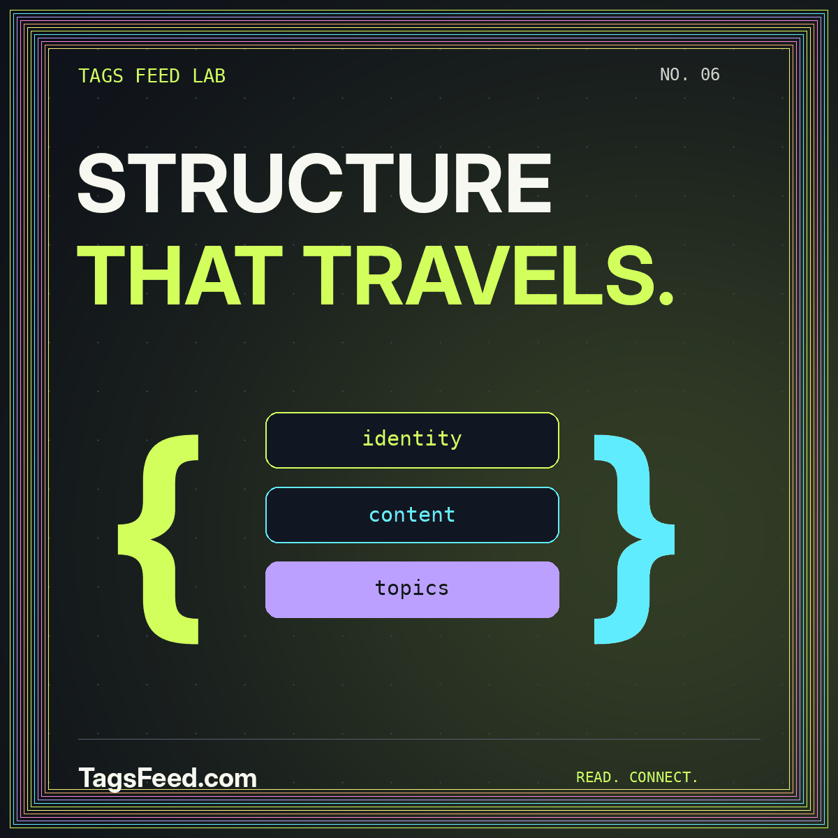 STRUCTURE THAT TRAVELS. — Design a static JSON feed without pretending it is an API
